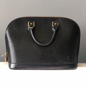 Louis Vuitton Alma Black Epi Leather Hand Bag